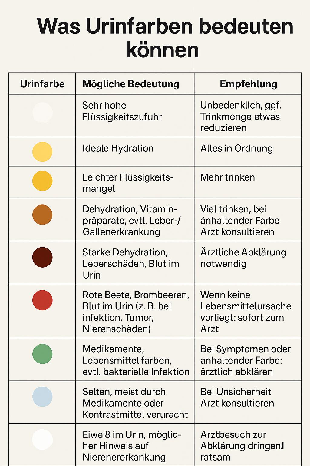 Urin Farbe: Was sie über die Gesundheit verrät