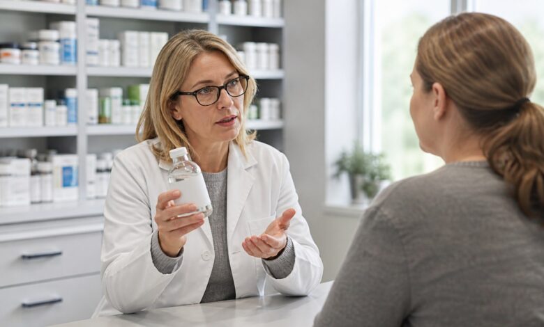 Apothekerin erklärt Risiken einer unbeschrifteten DMSO-Flasche