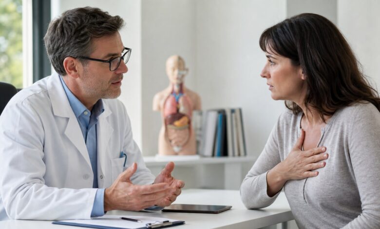 Ärztliches Gespräch über Sodbrennen und Reflux