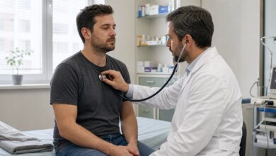 Ärztliche Untersuchung bei Verdacht auf verschleppte Grippe