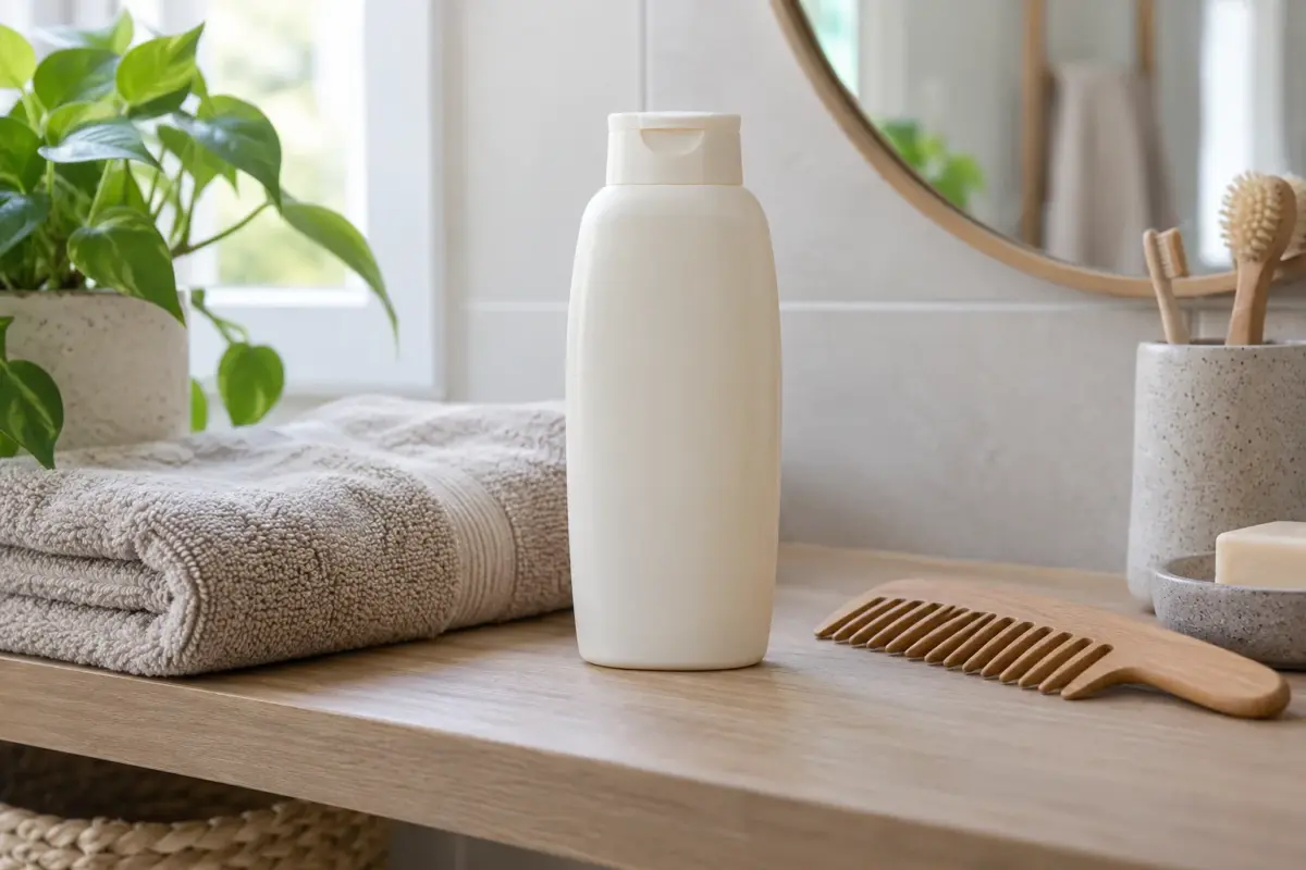 Mildes Shampoo, Handtuch und grobzinkiger Kamm