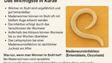 Madenwurminfektion: Würmer im Stuhl