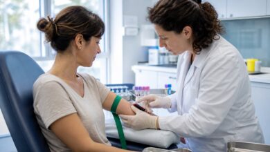 Professionelle Blutentnahme für einen PEth-Test