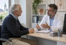 Älterer Mann im Beratungsgespräch mit einem Urologen