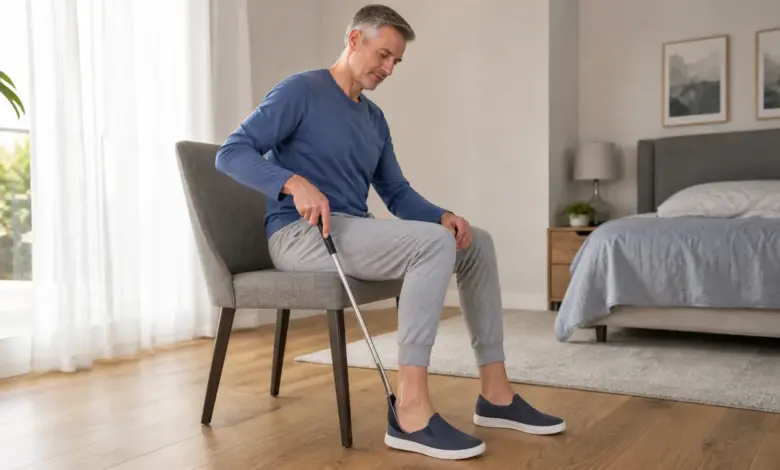 Rückenschonend Schuhe anziehen nach Bandscheiben-OP