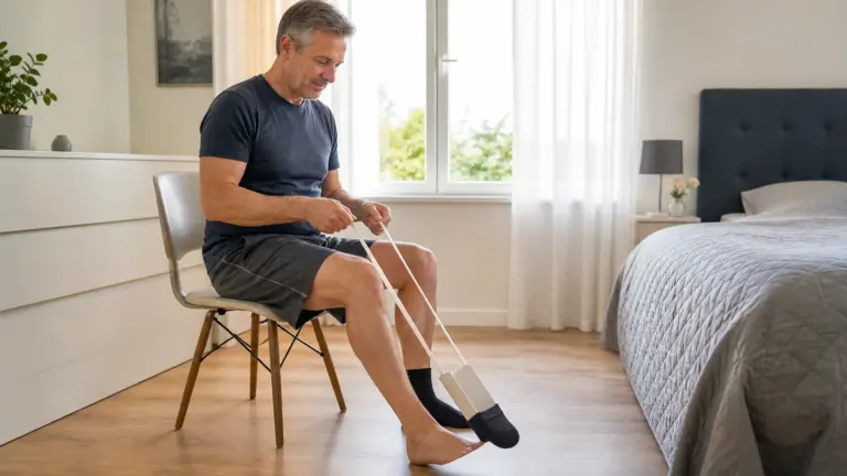 Socken anziehen nach Bandscheiben-OP: sicher und ohne tiefes Bücken