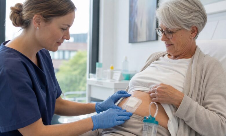 Professionelle Kontrolle von Wundwasser nach einer Operation